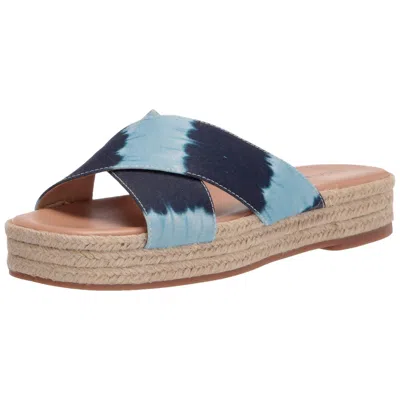 Lucky Brand Gayte Wedge Sandal Dark Denim Lk-gayte-410 Women's In Multi
