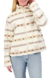 Lucky Brand Geo Print Faux Fur Zip Jacket In Nordic Print