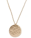 LUCKY BRAND GOLD-TONE HAMMERED DISC 37" WOVEN CORD ADJUSTABLE PENDANT NECKLACE