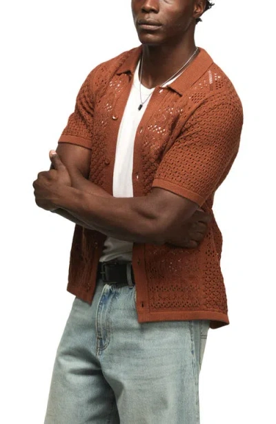 Lucky Brand Granny Open Stitch Button-up Shirt In Pattern