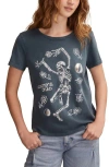 Lucky Brand Grateful Dead Dancing Skulls Graphic T-shirt In Blue