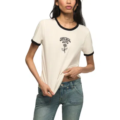 Lucky Brand Grateful Dead Flower Graphic Ringer Tee In Neutral