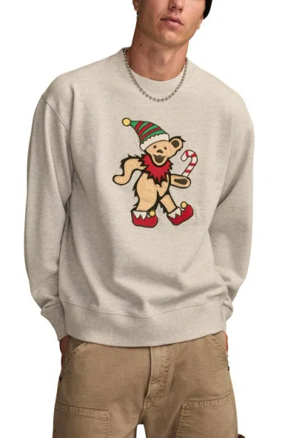 Lucky Brand Grateful Dead Santa Bear Appliqué Cotton Sweatshirt In Neutral