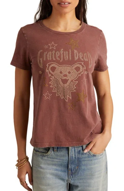 Lucky Brand Grateful Dead Stud Embellished Cotton Graphic T-shirt In Brown