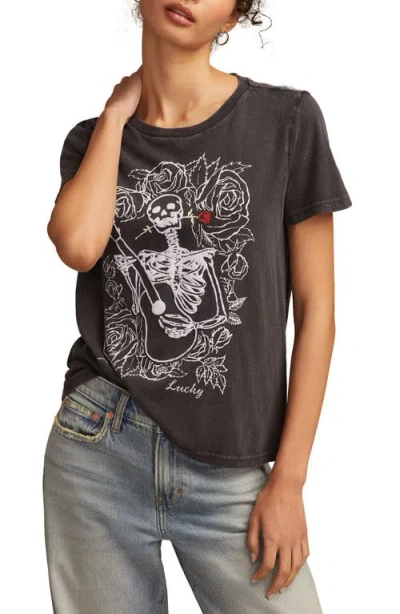 LUCKY BRAND LUCKY BRAND GUITAR SKULL GRAPHIC T-SHIRT