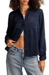 Lucky Brand Hammered Satin Button-up Shirt In Dress Blues
