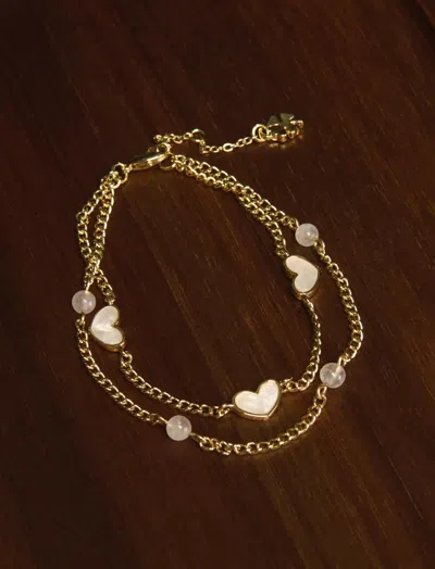 Lucky Brand Heart Charm Bracelet In Silver