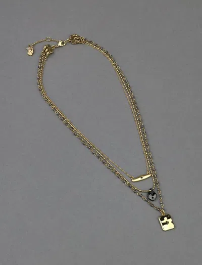 Lucky Brand Heart Lock Charm Layer Necklace