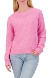 Lucky Brand Heart Stitch Sweater In Lollipop