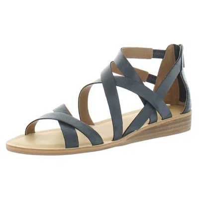 Lucky Brand Helenka Womens Leather Strappy Gladiator Sandals In Blue