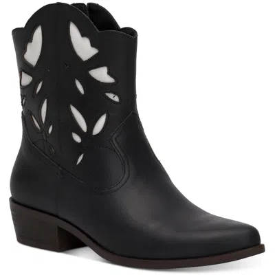 Lucky Brand Herzie Womens Leather Cutout Cowboy, Western Boots In Multi
