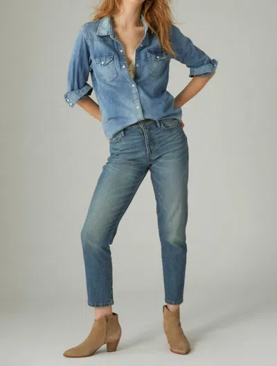 Lucky Brand High Rise Drew Mom Jean In Blue