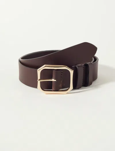 Lucky Brand High Shine Buckle Belt In Brown