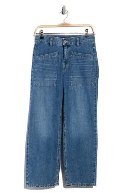 Lucky Brand High Waist Wide Leg Crop Jeans In Blue