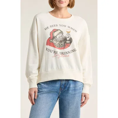 Lucky Brand Holiday Graphic Sweatshirt In Yellow