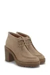 Lucky Brand Hollia Boots Womens Castaro Leather Block Heel Bootie Jobb663 In Brown