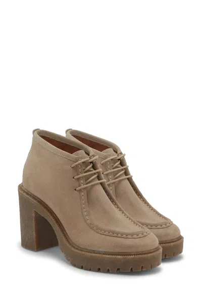 Lucky Brand Hollia Boots Womens Castaro Leather Block Heel Bootie Jobb663 In Brown