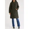 Lucky Brand Hooded Quilted Jacket In Olive/sage