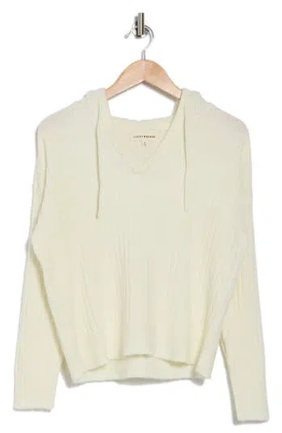 Lucky Brand Hooded Ribbed Sweater In Marshmallow