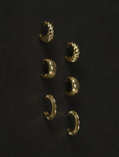 Lucky Brand Hoop Earrings Pack In Metallic
