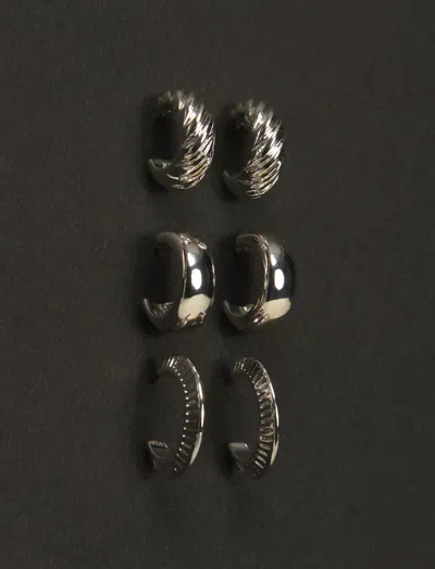 Lucky Brand Hoop Earrings Pack In Metallic