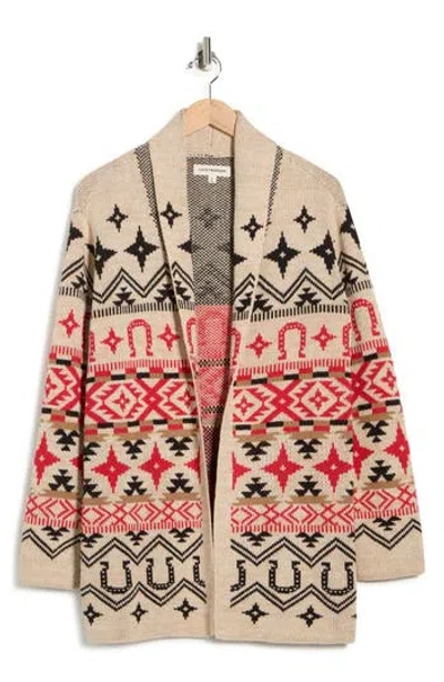 Lucky Brand Horseshoe Cardigan In Brown