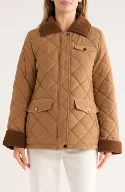 Lucky Brand Hunting Diamond Quilted Jacket In Brown