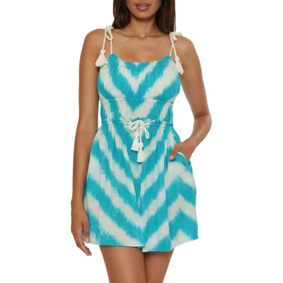 Lucky Brand Ibiza Tie Dye Cotton Blend Gauze Cover-up Sundress In Blue