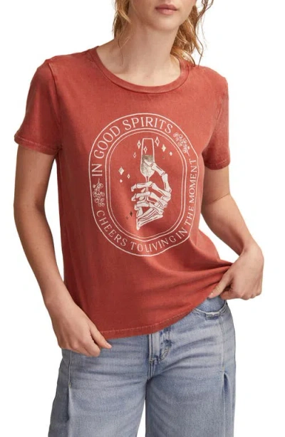 Lucky Brand In Good Spirits Graphic T-shirt In Red