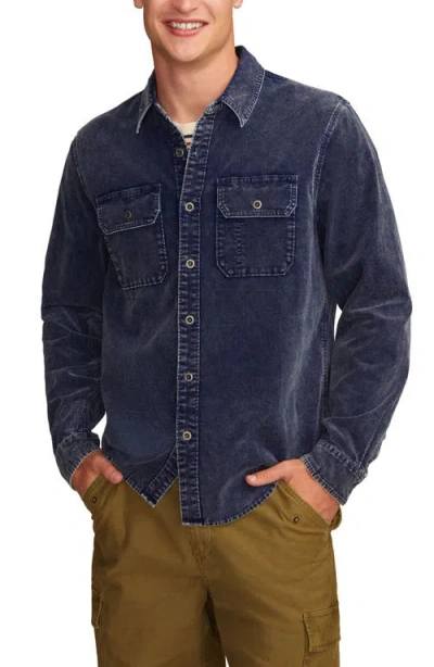 Lucky Brand Indigo Cotton Corduroy Button-up Shirt In Blue