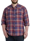Lucky Brand Indigo Plaid Western Sport Shirt In Multi