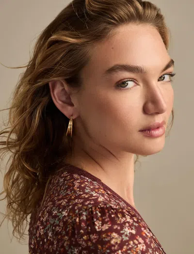 Lucky Brand Inverted Hoop Earrings In Yellow