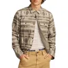 Lucky Brand Jacquard Double Weave Button-up Shirt In Brown