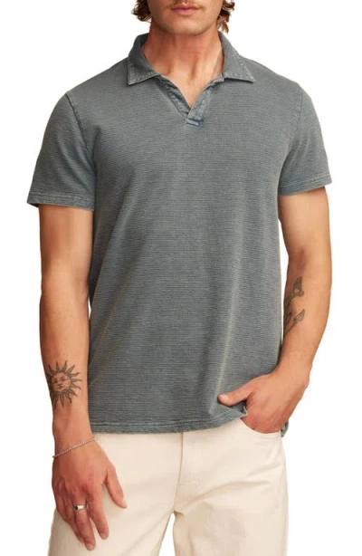 Lucky Brand Jacquard Slub Jersey Polo In Gray