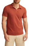 Lucky Brand Jacquard Slub Jersey Polo In Burgundy