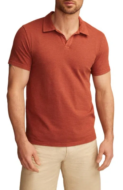 Lucky Brand Jacquard Slub Jersey Polo In Burgundy