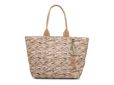 Lucky Brand Jean Tote In Ivory/brown Zebra Print