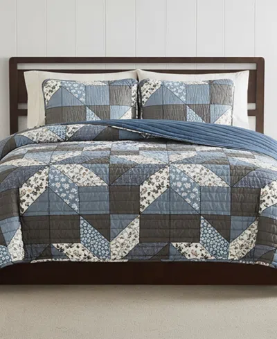 Lucky Brand Jianna Patchwork Reversible 3-pc. Quilt Sets, King In Blue