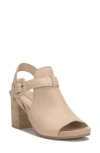 Lucky Brand Juliane Block Heel Sandal In Cannellini Lima Nubuck