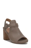 Lucky Brand Juliane Block Heel Sandal In Coffee Quartz Lima Nubuck