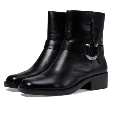 Lucky Brand Kamany Boots Women's Black Leather Braided Side Zip Bootie Rhs7671