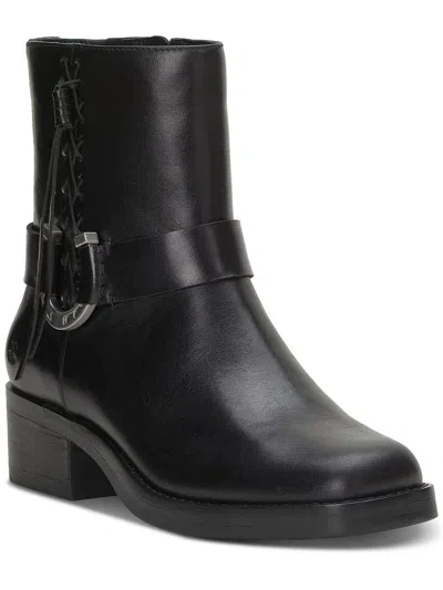 Lucky Brand Kamany Womens Zipper Square Toe Ankle Boots In Black
