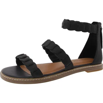 Lucky Brand Kasinda Womens Zipper Leather Gladiator Sandals In Black