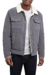Lucky Brand Kenton Corduroy Faux Shearling Lined Trucker Jacket In Pearl