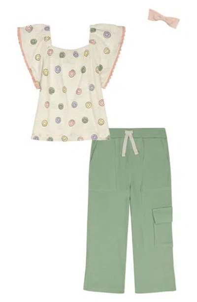 Lucky Brand Kids' 3-piece Tunic & Rib Pants Set In Multi
