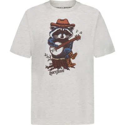 Lucky Brand Kids' Banjo Raccoon Graphic T-shirt In Gray