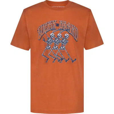 Lucky Brand Kids' Dancers Graphic T-shirt In Orange