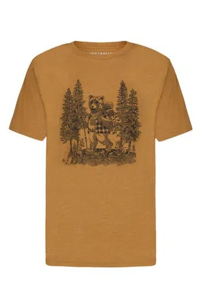 Lucky Brand Kids' Hiking Bear Graphic T-shirt In Brown