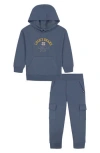 Lucky Brand Kids' Logo Hooded T-shirt & Joggers Set In Blue