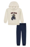 Lucky Brand Kids' Logo Hooded T-shirt & Joggers Set In White